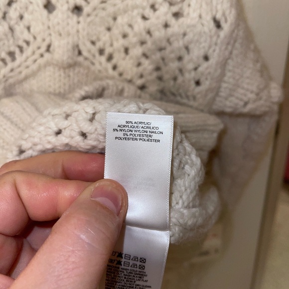NWT Lucky Brand sweater XL cream off-white open weave - Picture 6 of 7